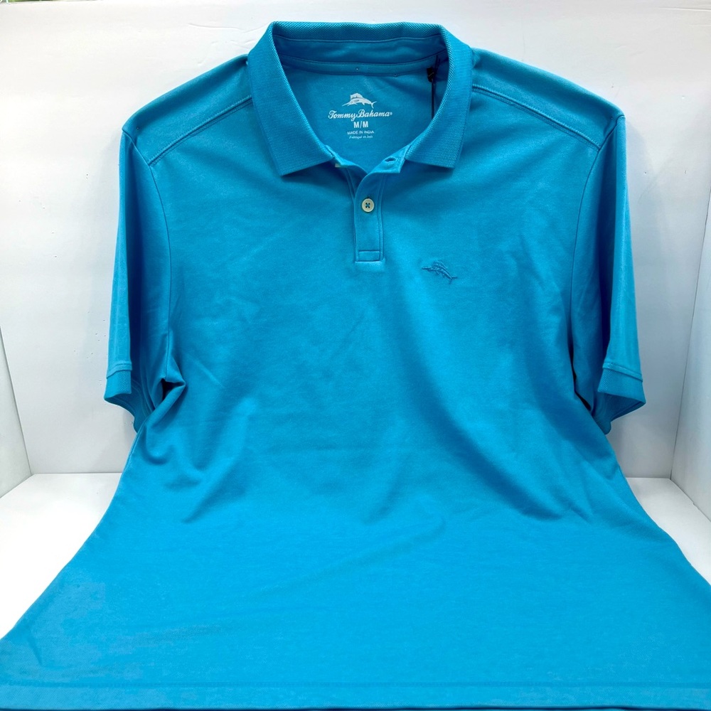 TOMMY BAHAMA POLO SHIRT, "BLUE CRUSH (SKY BLUE) COLOR SIZE LARGE MEDIUM (M) - Picture 5 of 15